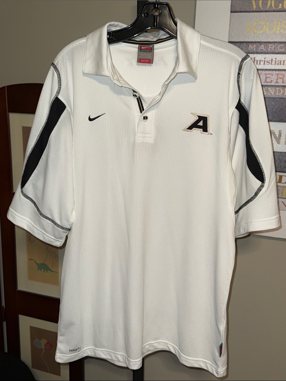 NWT Army Nike dry fit White Polo Shirt with Black Accents